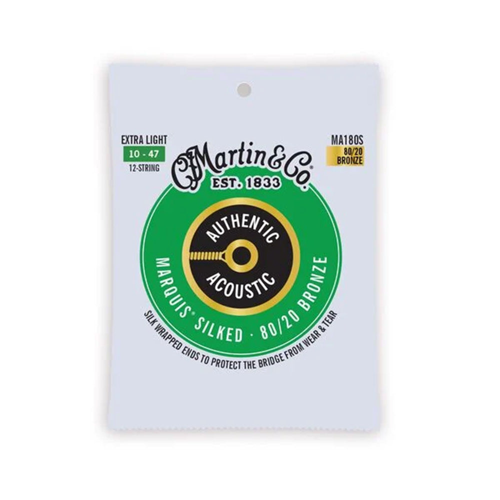 Martin MA180S-U Authentic Acoustic Marquis Silked 80/20 Bronze Guitar Strings, Extra Light-Guitar Accessories-Martin and Co-Hermes Music